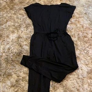 Black Jumpsuit — SHORT SLEEVE! Sz Small